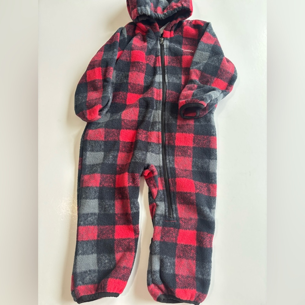 BN8 Carter's Fleece Red Plaid Footies Winter Holidays 12-18M Boy‎ Winter